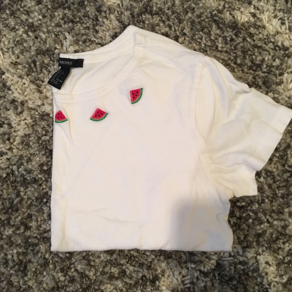 Forever 21 Watermelon White T-shirt